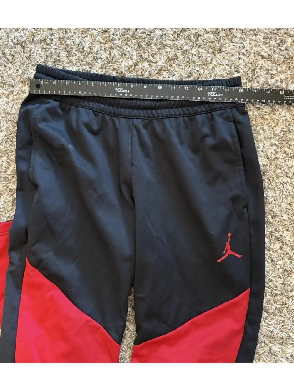Jordan Men's Black Red 23 Alpha Therma Fleece Pants BV1313-010 Size Large